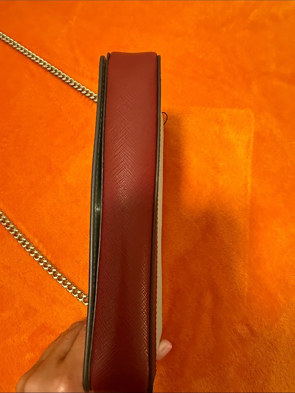 kate spade Two-Tone Leather Crossbody in Cream and Burgundy